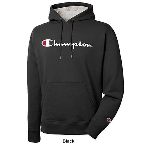 Champion Men s Graphic Logo Hooded Pullover Gray Small Cotton