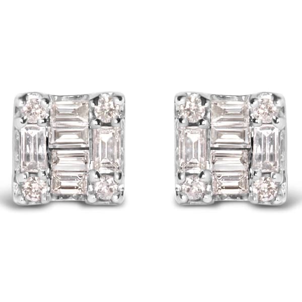 Haus of Brilliance 10kt. White Gold 1/7ctw. Diamond Stud Earrings