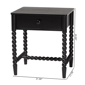 Baxton Studio Brantley Spindle 1-Drawer Nightstand - image 9