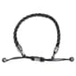 Mens Lynx Stainless Steel Braided Black Leather Bracelet - image 3