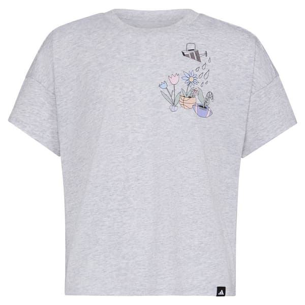 Girls (7-16) adidas® Heather Drop Shoulder Blooming Sports Tee