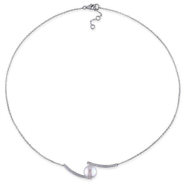 Gemstone Classics™ Pearl & Sapphire Bypass Necklace