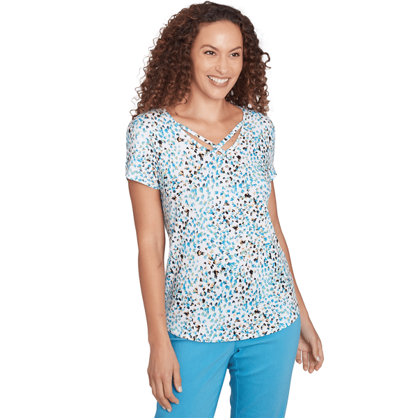 Women''s Animal Short Sleeve Straps Top - image 