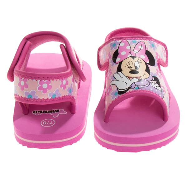 Little Girls Disney Minnie Mouse Hook and Loop Sandals