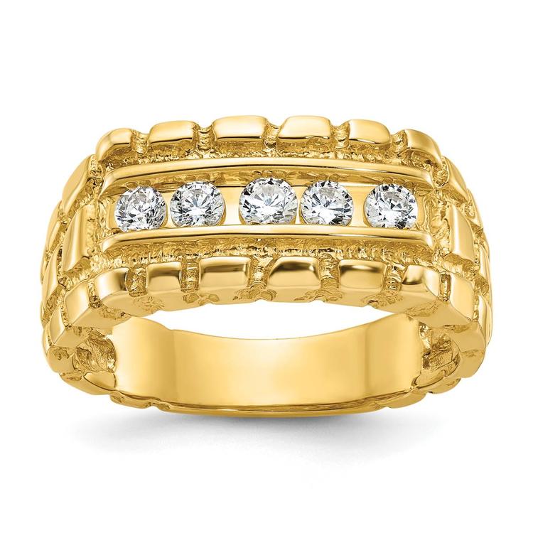 Mens Gentlemens Classics(tm) 14kt. Gold 1/3ct. Diamond Nugget Ring