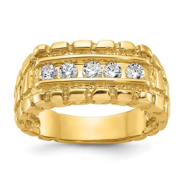 Mens Gentlemens Classics&#40;tm&#41; 14kt. Gold 1/3ct. Diamond Nugget Ring - image 