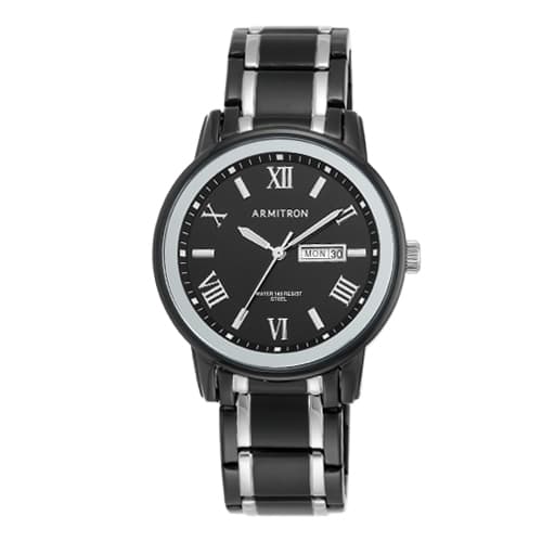 Mens Armitron Two-Tone Bracelet Watch - 20-4935BKTB - image 