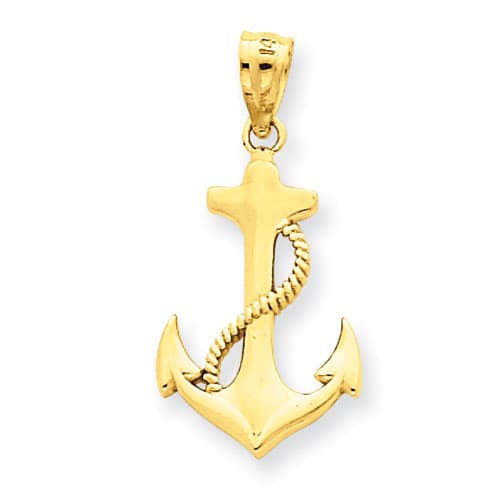 Gold Classics&#40;tm&#41; 14kt. Polished Anchor Pendant - image 