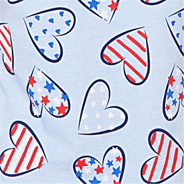 Petite Alfred Dunner Lady Liberty American Flag Hearts Blouse