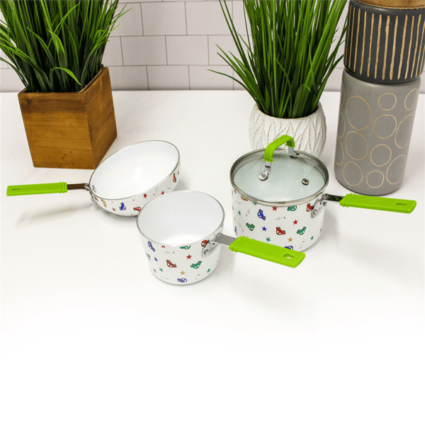 BergHOFF CookNCo 4pc. Car Pattern Mini Cookware Set