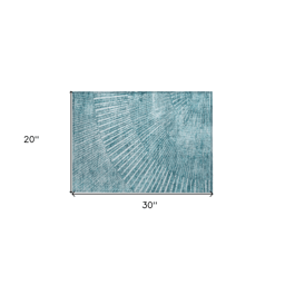 HomeRoots Indoor Outdoor Teal Abstract Non Skid Accent Rug