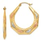 Gold Classics(tm) 14kt. Gold & Rhodium Hollow Hoop Earrings - image 1
