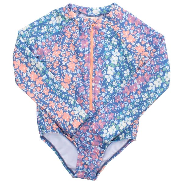 Toddler Girl OshKosh B''Gosh Floral Rash Guard One Piece Swimsuit - image 