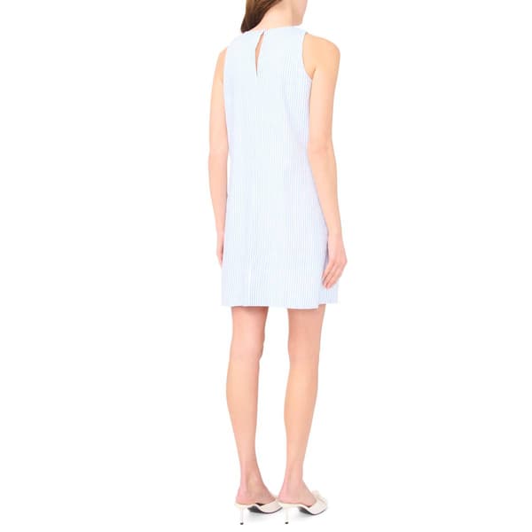 Womens MSK Sleeveless Stripe Linen Shift Dress