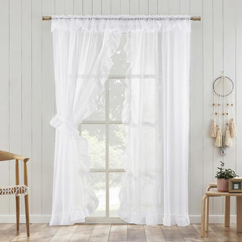 Roma Ruffled Priscilla Curtains - White - Boscov's