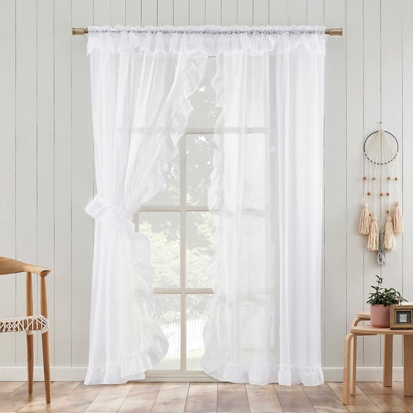 Roma Ruffled Priscilla Curtains - White