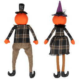 Northlight Jack-O-Lantern Couple Halloween Figures - Set of 2