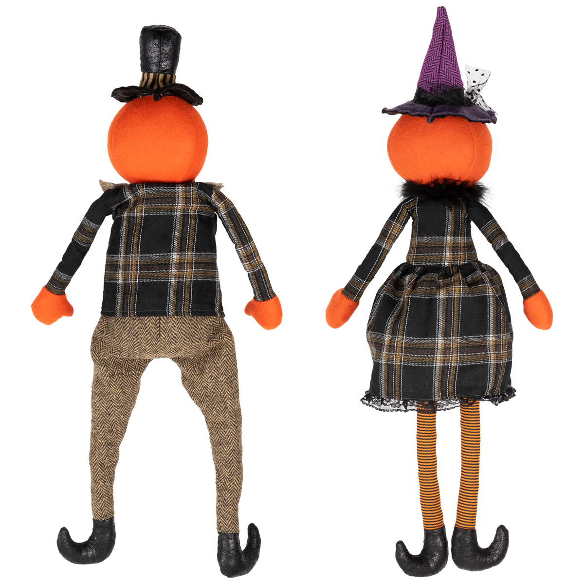 Northlight Jack-O-Lantern Couple Halloween Figures - Set of 2