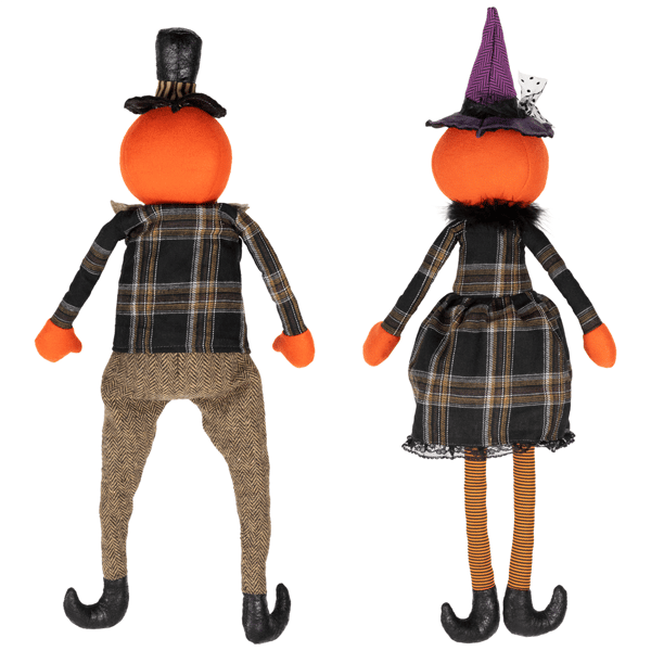 Northlight Jack-O-Lantern Couple Halloween Figures - Set of 2