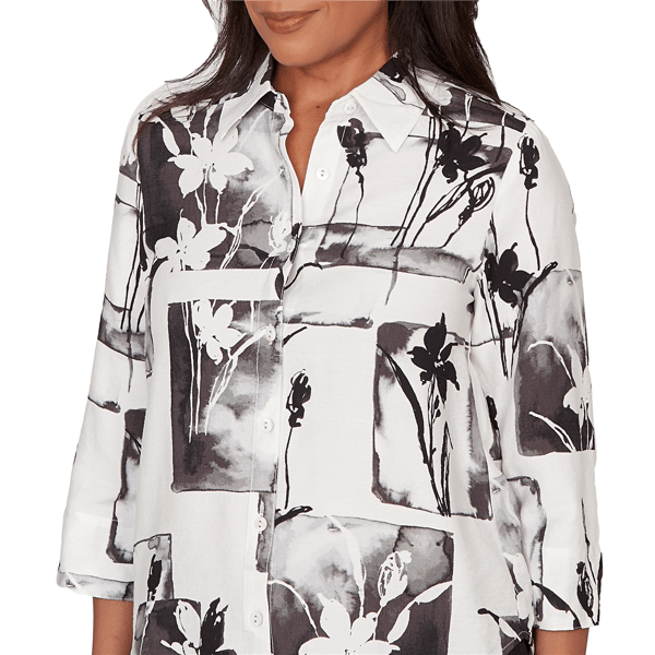 Petite Alfred Dunner Crowd Pleaser Abstract Floral Blouse