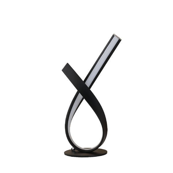 HomeRoots 17in. Black Bedside LED Table Lamp - image 