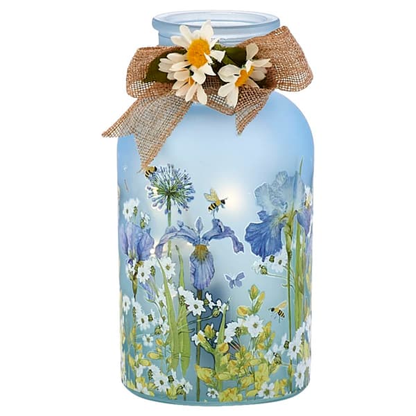Transpac Bee & Blue Iris Lantern - image 