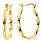 Gold Over Fine Silver Plated Wavy Oval Hoop Earrings - image 1