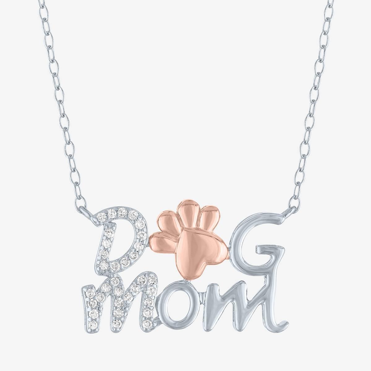 Nova Star(R) Two-Tone Dog Paw Mom Necklace