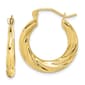 Gold Classics(tm) 10kt. Fancy Small 14mm Hoop Earrings - image 1
