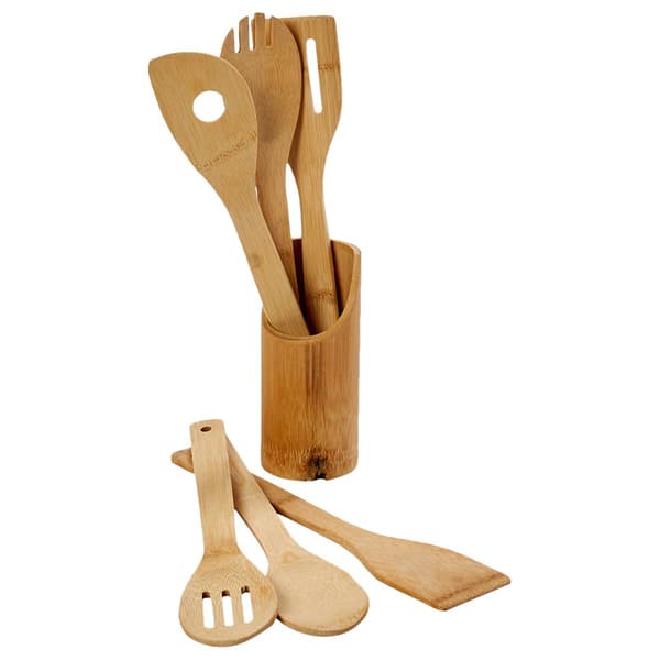 Bombay Kitchen Utensils w/ Round Crock - image 