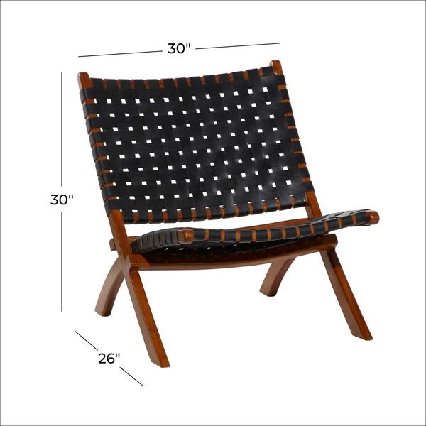 9th & Pike® Black Wood Contemporary Folding Chair