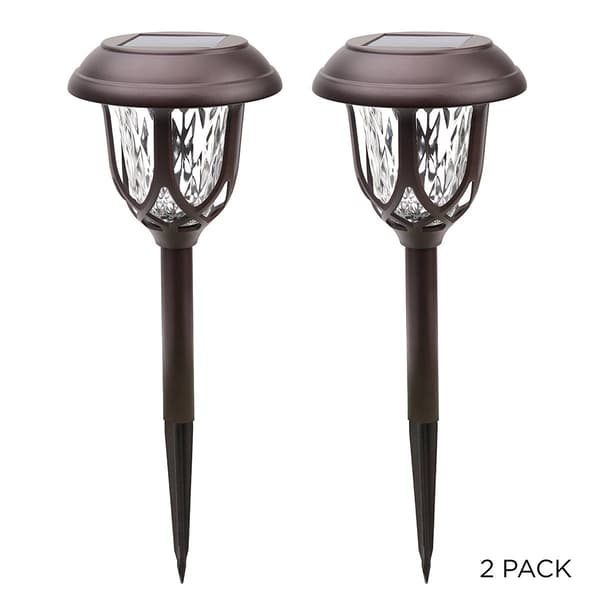 Alpine Solar Brown Pathway LED Lights - Set of 2