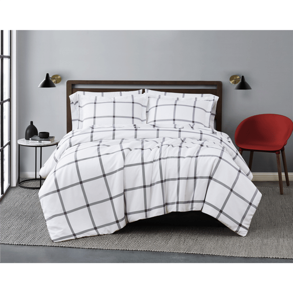 Truly Soft Printed Windowpane 3pc. Duvet Cover Set