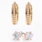 Gold-Tone CZ Hoop Earrings - image 1