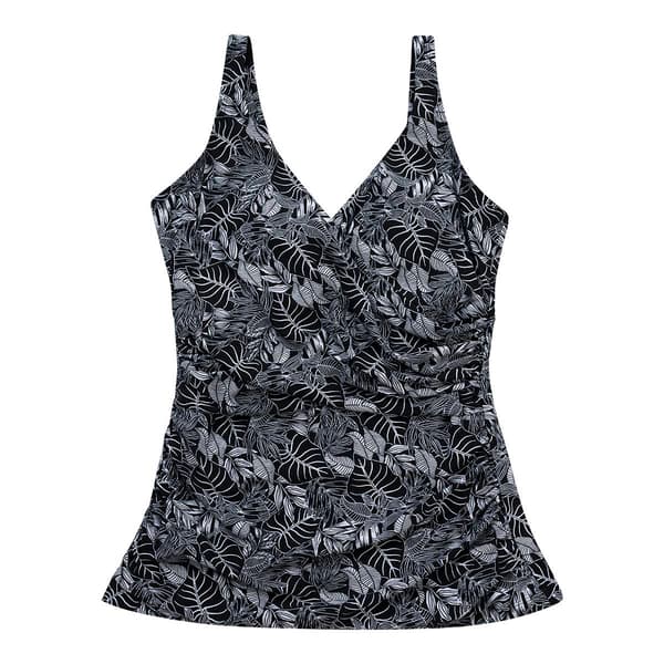 Plus Size Dolfin® Aquashape Botanical Wrap Tankini Swim Top