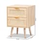 Baxton Studio Baird Oak Brown Wood/Rattan 2-Drawer Nightstand - image 9
