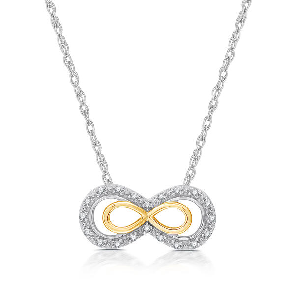 Nova Star&#40;R&#41; Two-Tone Lab Grown Diamond Double Ribbon Pendant - image 