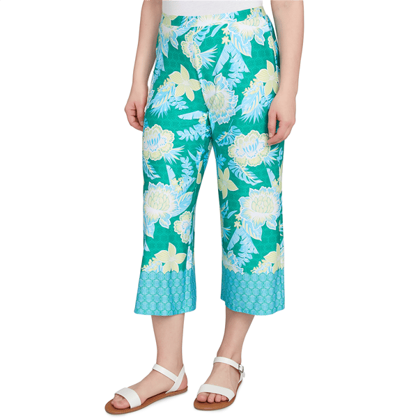 Womens Ruby Rd. Paradise Cove Floral Palazzo Capri
