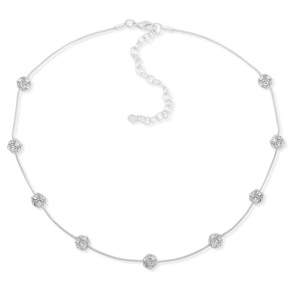 You're Invited Hematite Crystal  Pave Ball Beaded Necklace - image 