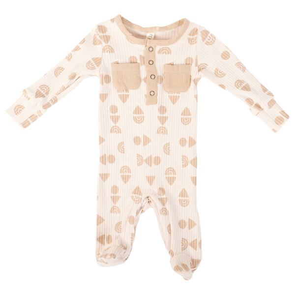Baby Unisex &#40;3-9M&#41; Peyton & Scout Geometric Footie Pajamas - image 