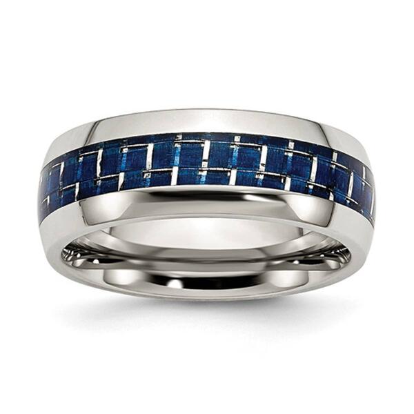 Mens Gentlemen's Classics&#40;tm&#41; Stainless Steel Inlay Wedding Ring - image 