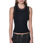 Womens DKNY Solid Contrast Stitch Ribbed Tank Top - image 1