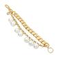 Steve Madden 2 Row Shaky Pearl Charms Chain Bracelet - image 2
