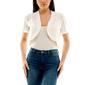 Womens Nina Leonard Short Sleeve Eyelet Bolero Sweater - image 1