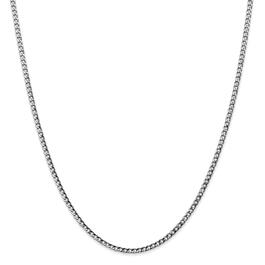 Unisex Gold Classics&#40;tm&#41; 2.5mm. White Gold Semi Solid Curb Necklace