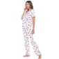 Womens White Mark 2pc. Floral Leopard Pajama Set - image 3