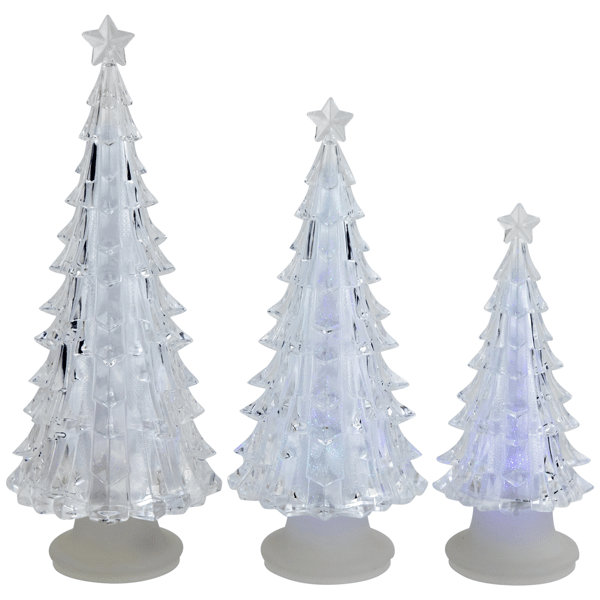 Northlight LED Color Changing Acrylic Christmas Tree - Set of 3