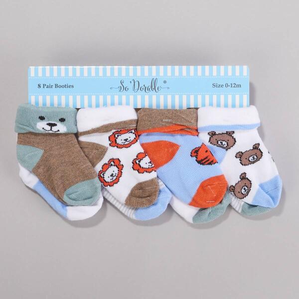 Baby Boy so''dorable&#40;R&#41; 8pk. Safari Brown Turn Cuff Socks - image 