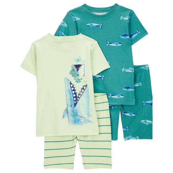 Toddler Boy Carters&#40;R&#41; 4pc. Shark & Stripe Pajama Set - image 