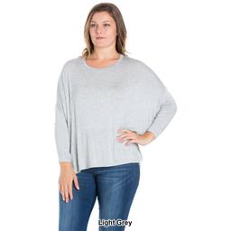 Plus Size 24/7 Comfort Apparel Dolman Long Sleeve Top